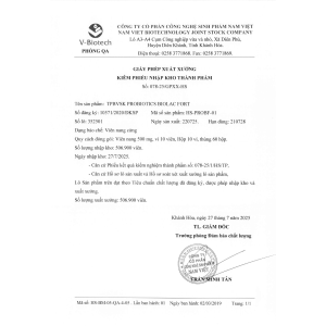 PROBIOTICS BIOLAC FORT – BỔ SUNG MEN VI SINH CÓ ÍCH CHO ĐƯỜNG RUỘT (CHAI 100 VIÊN)