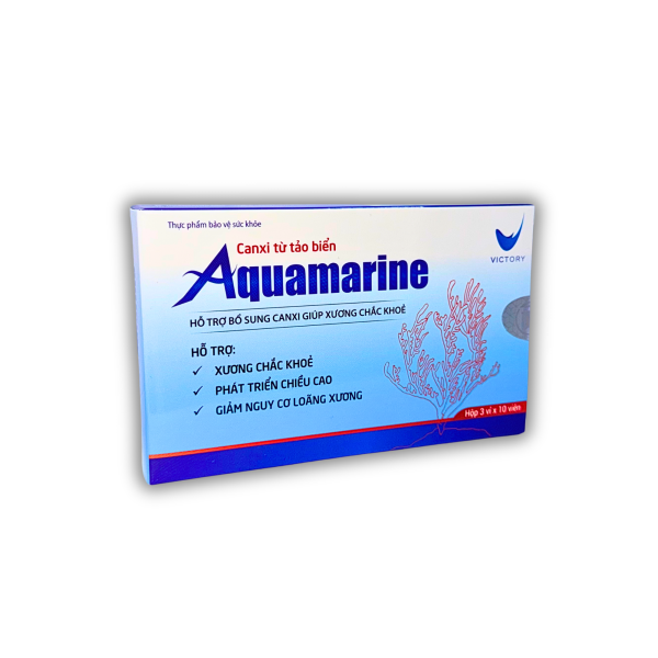 Canxi từ tảo biển AQUAMARINE – HỖ TRỢ BỔ SUNG CANXI GIÚP XƯƠNG CHẮC KHOẺ (HỘP 3 VỈ X 10 VIÊN)