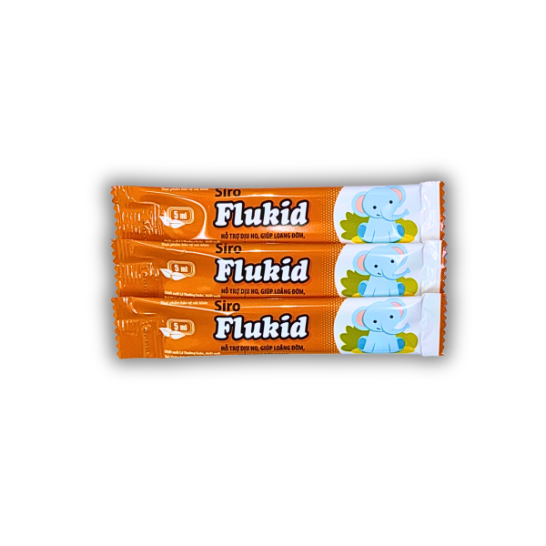 SIRO FLUKID – HỖ TRỢ DỊU HO, GIÚP LOÃNG ĐỜM, GIẢM ĐAU RÁT HỌNG (HỘP 30 GÓI X 5ML)