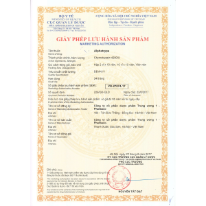 VIÊN NÉN ALPHATRYPA – THUỐC GIẢM VIÊM VÀ PHÙ MÔ MỀM (HỘP 5 VỈ X 10 VIÊN)