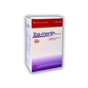 BỘT PHA HỖN DỊCH UỐNG IBA-MENTIN 500MG/62,5MG – ĐIỀU TRỊ CÁC NHIỄM KHUẨN DO VI KHUẨN NHẠY CẢM (HỘP 12 GÓI X 2G)
