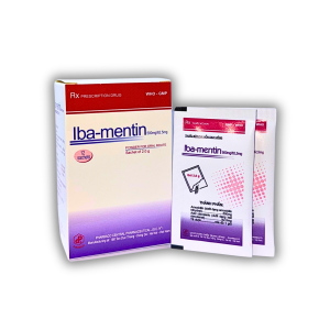 BỘT PHA HỖN DỊCH UỐNG IBA-MENTIN 500MG/62,5MG – ĐIỀU TRỊ CÁC NHIỄM KHUẨN DO VI KHUẨN NHẠY CẢM (HỘP 12 GÓI X 2G)