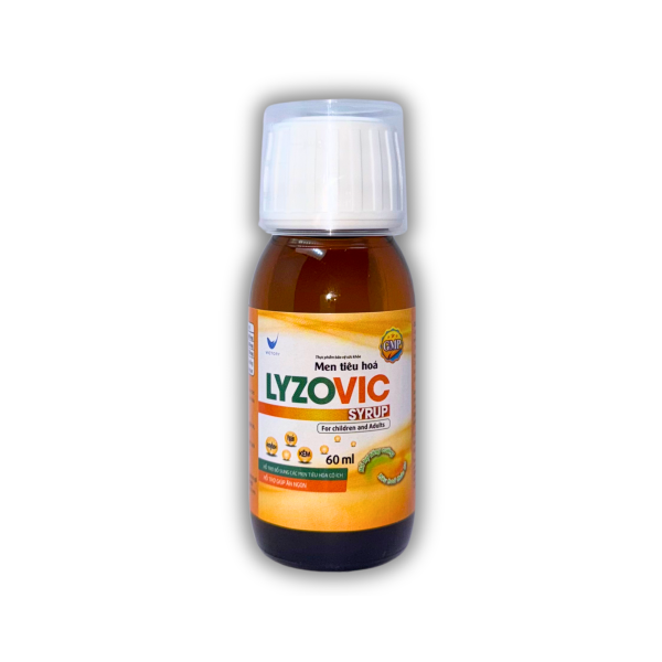 SIRO MEN TIÊU HOÁ LYZOVIC – HỖ TRỢ BỔ SUNG CÁC MEN TIÊU HOÁ CÓ ÍCH, GIÚP ĂN NGON (CHAI 60 ML)