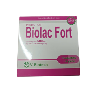 PROBIOTICS BIOLAC FORT – BỔ SUNG MEN VI SINH CÓ ÍCH CHO ĐƯỜNG RUỘT (HỘP 10 VỈ X 10 VIÊN)