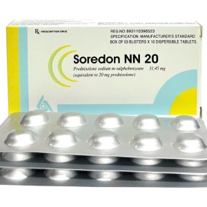 VIÊN NÉN PHÂN TÁN SOREDON NN20 – THUỐC KHÁNG VIÊM CHỐNG DỊ ỨNG (HỘP 3 VỈ X 10 VIÊN)