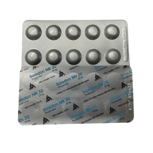 VIÊN NÉN PHÂN TÁN SOREDON NN20 – THUỐC KHÁNG VIÊM CHỐNG DỊ ỨNG (HỘP 3 VỈ X 10 VIÊN)