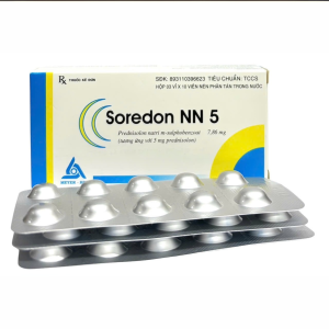 VIÊN NÉN PHÂN TÁN SOREDON NN5- THUỐC KHÁNG VIÊM CHỐNG DỊ ỨNG (HỘP 3 VỈ X 10 VIÊN)